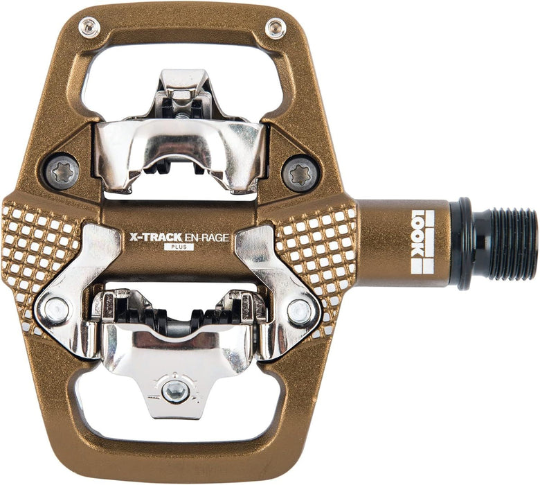 LOOK X‑Track En‑Rage Plus Trail Enduro Bike Pedals Wide SPD Platform - Bronze