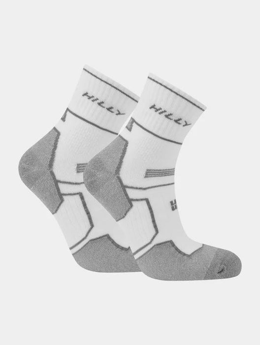 Hilly Twin Skin Socklet Anti Blister Breathable Running Socks - White/Grey/Marl