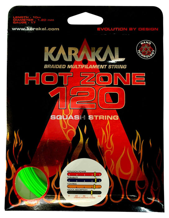 Karakal Hot Zone 120 Squash Racket Strings - Durable Nano Elastomer CoatingKarakal