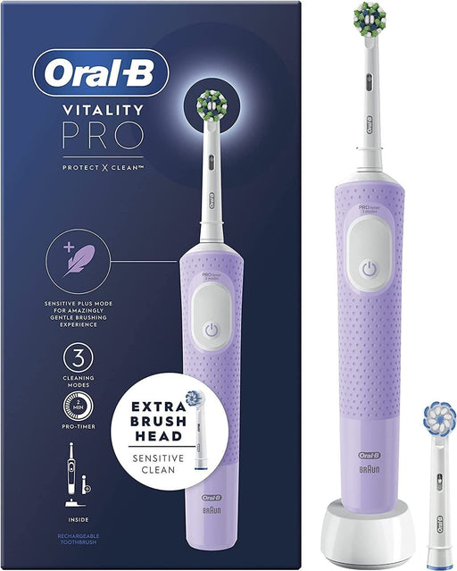 Oral - B Electric Toothbrush Vitality Pro Rechargeable 2D Cleaning 2 Brush HeadsOral - B