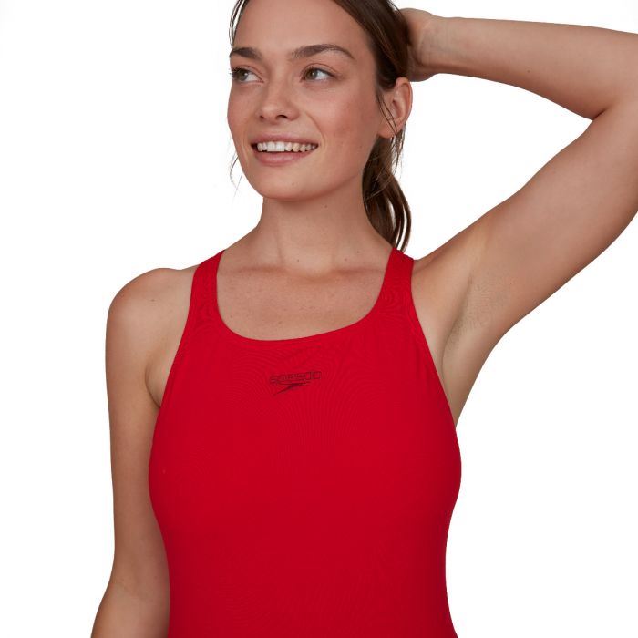 Speedo Women's Essential Endurance+ Medallist Swimsuit in Fed Red