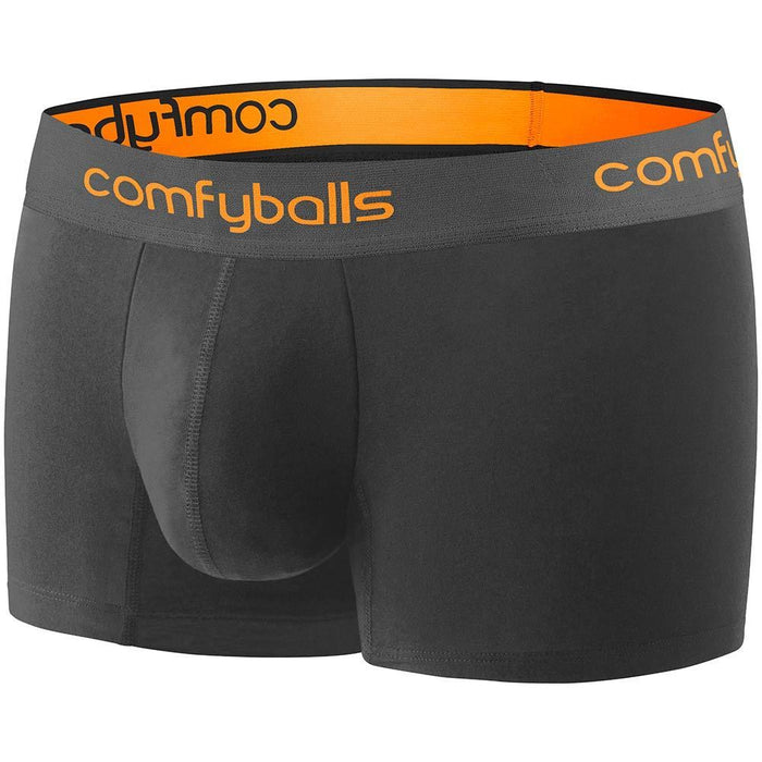 Comfyballs Men's Regular Cotton Boxer Shorts Fitness Underwear - Charcoal Orange