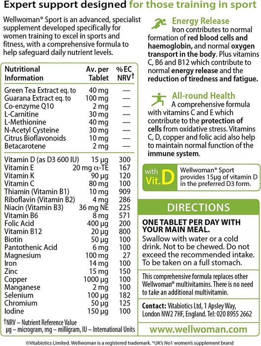 Vitabiotics Wellwoman 30x Tablets Sports & Fitness Energy Booster 3 Packs for 2