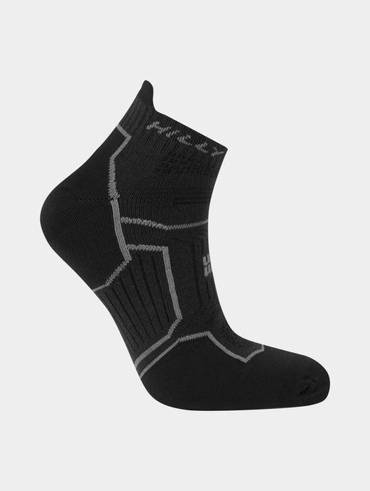 Hilly Ladies Twin Skin Socklet Anti Blister Running Socks - Black/Anthracite