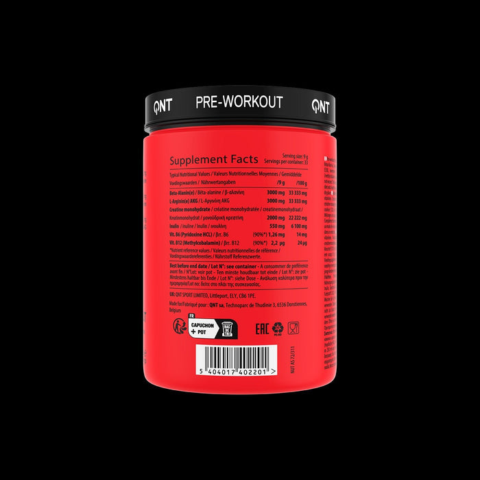 QNT Pre - Workout Powder PUMP RX Extra Concentrated 300g Red FruitsQNT