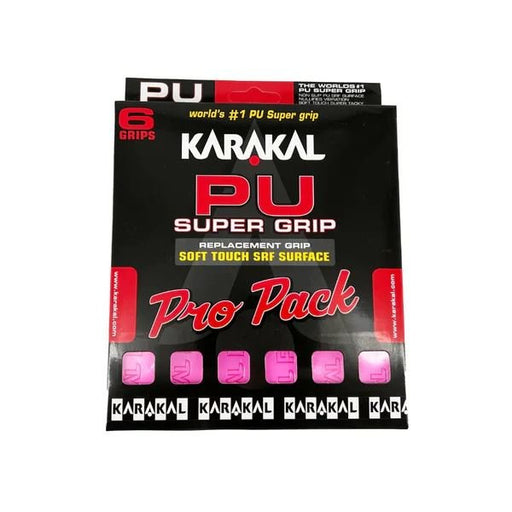 Karakal Badminton Tennis Racket PU Super Grip Pink - Pack Of 6Karakal