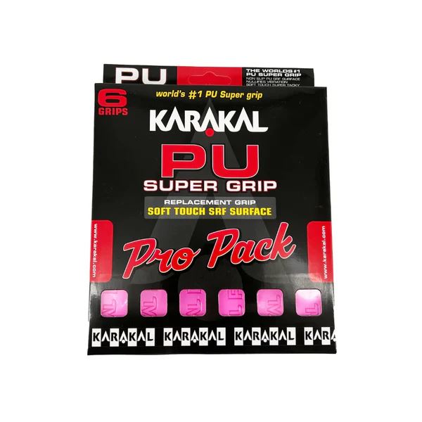 Karakal Badminton Tennis Racket PU Super Grip Pink - Pack Of 6