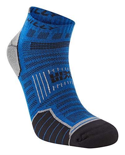 Hilly Twin Skin Anklet Socks Double Layer Running Socks - Azurite/Grey