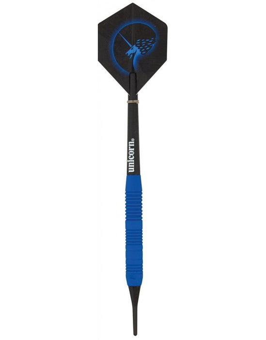 Unicorn Darts Core Plus Rubberised Set in Blue Made of Brass - 16 Grams