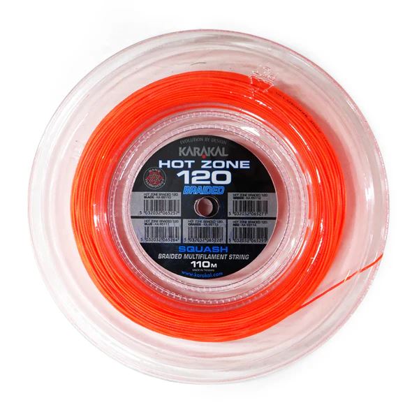 Karakal Hot Zone Braided 11 – Premium Squash Racket String 220m Coil - Orange
