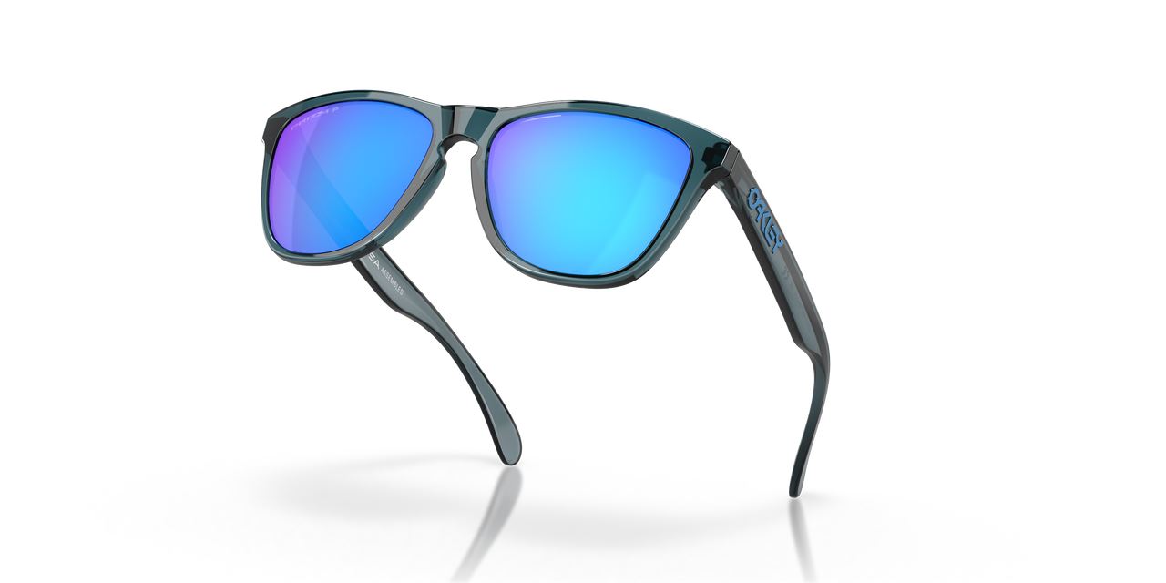 Oakley Frogskins Sunglasses Sapphire Polarized Lenses Crystal Black Sports Frame