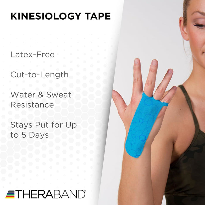TheraBand Kinesiology Tape Support Muscles Joints & Improve Movement 5cm x 5M - Blue