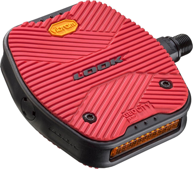 LOOK Geo City Flat Grip Pedals Urban & City Bike Pedals - Red