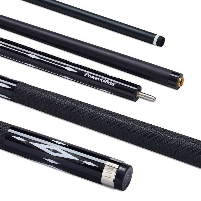 PowerGlide Luxe Carbon Pool Cue Premium 2‑Piece Pool Cue 13mm Tip