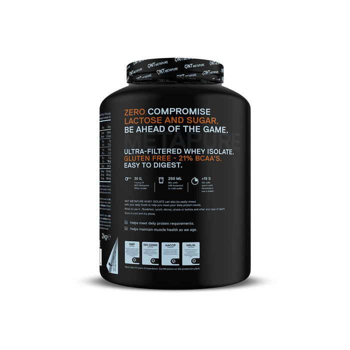 QNT Metapure Whey Isolate Zero Protein Powder 2kg - Hazlenut
