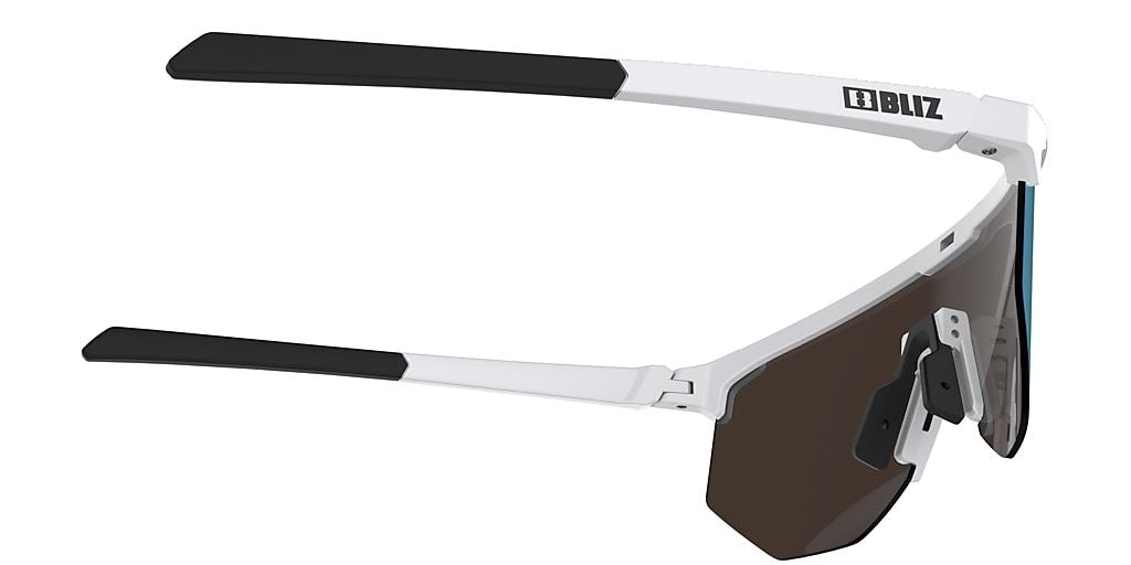 Bliz Hero Small Sunglesses Shades White Frame Brown/Blue lens