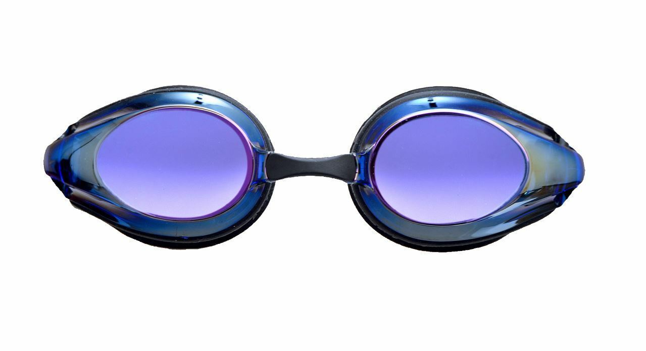 Arena Tracks Mirror Swimming Goggles Unisex Anti-Fog UV Protection Eyewear Black/Blue