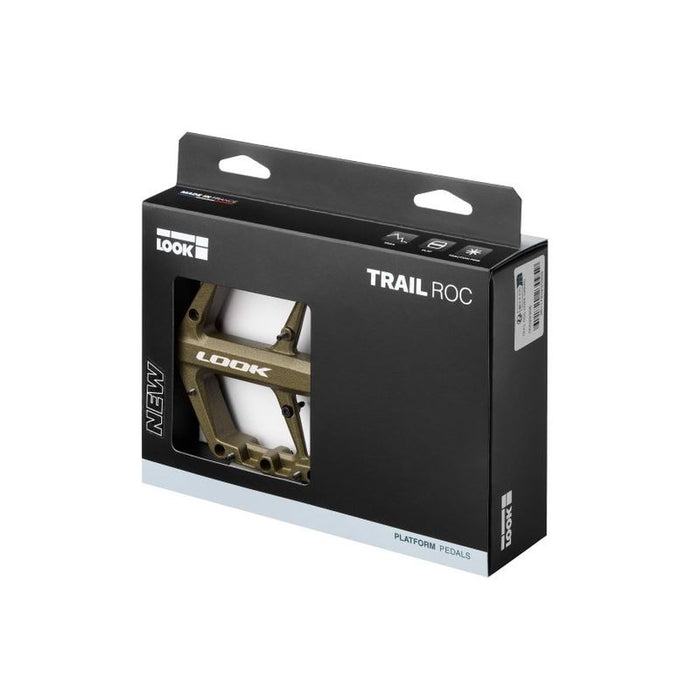 LOOK Trail Roc Flat Bike Pedals Lightweight Alloy Platform Pedals - Hope Green