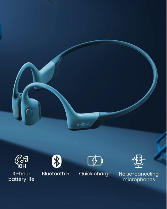 Aftershokz Shokz OpenRun Pro Headphones Quick Charge Earphones Buds - BlueAfterShokz