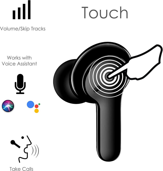 Bassline Compact True Wireless Ear Buds Sweat Proof 27 Hours Play Time Black