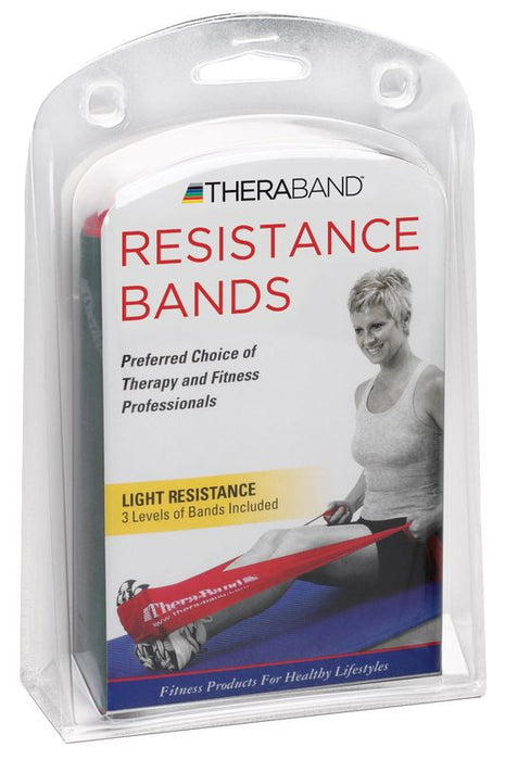 THERABAND Light Exercise Band Set (Yellow, Red, Green) – Physio & Rehab