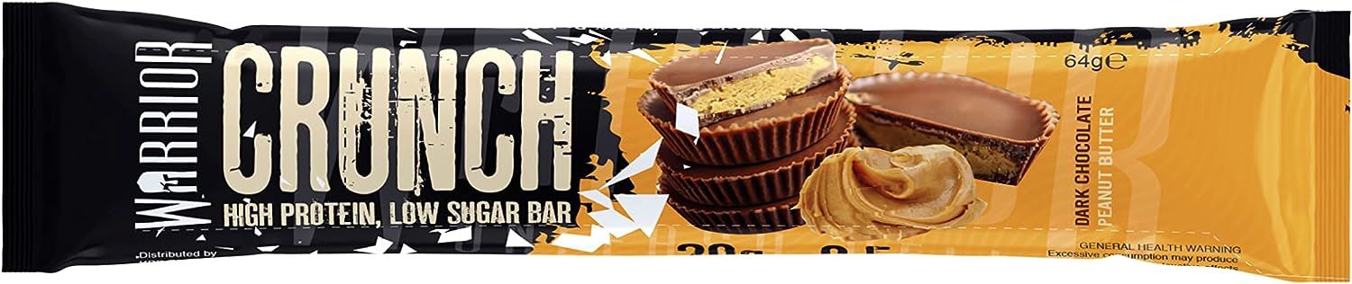 Warrior Crunch Bars High Protein Low Carbs Muscle Building Gym Training 12 x 64g