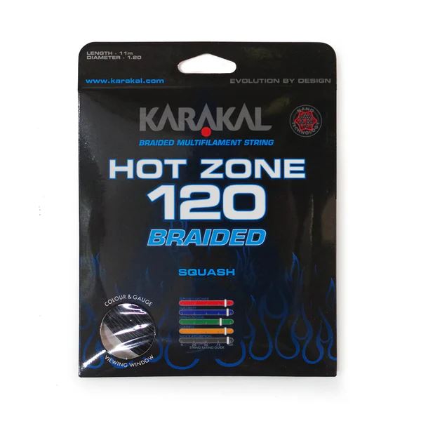 Karakal Hot Zone Braided 11 – Premium Squash Racket String 220m Coil - Black