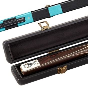 PowerGlide 1 Piece Cue Case Hard 57" Snooker Pool Zig Zag/Half Patch Bag BoxPowerGlide