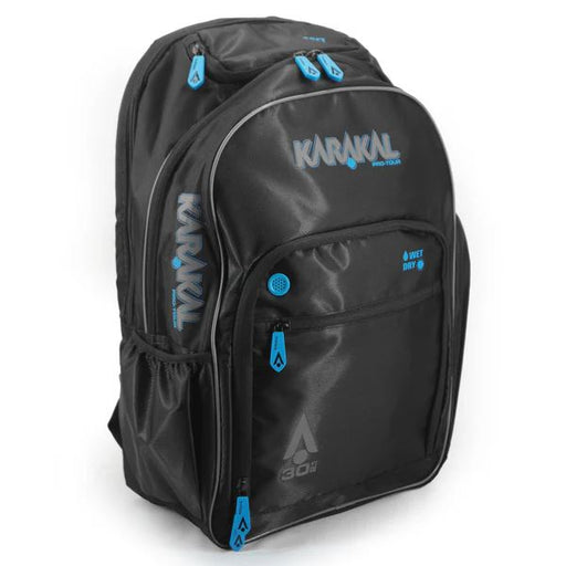 Karakal Pro Tour 30 2.1 Secure Zip Trave Friendly Backpack BlueFITNESS360