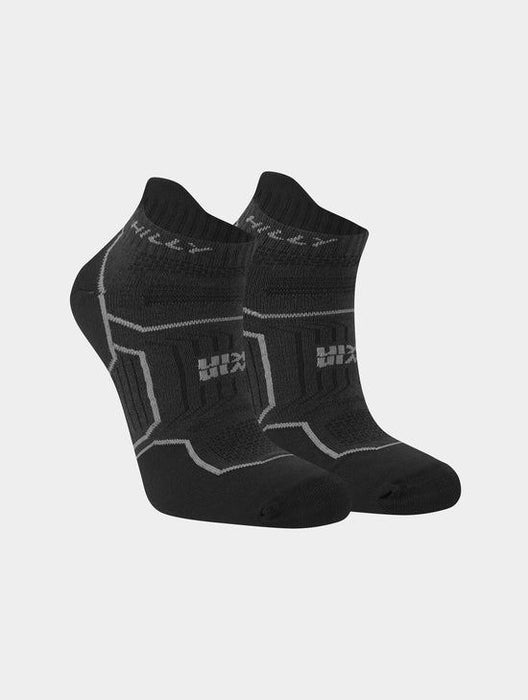 Hilly Ladies Twin Skin Socklet Anti Blister Running Socks - Black/Anthracite