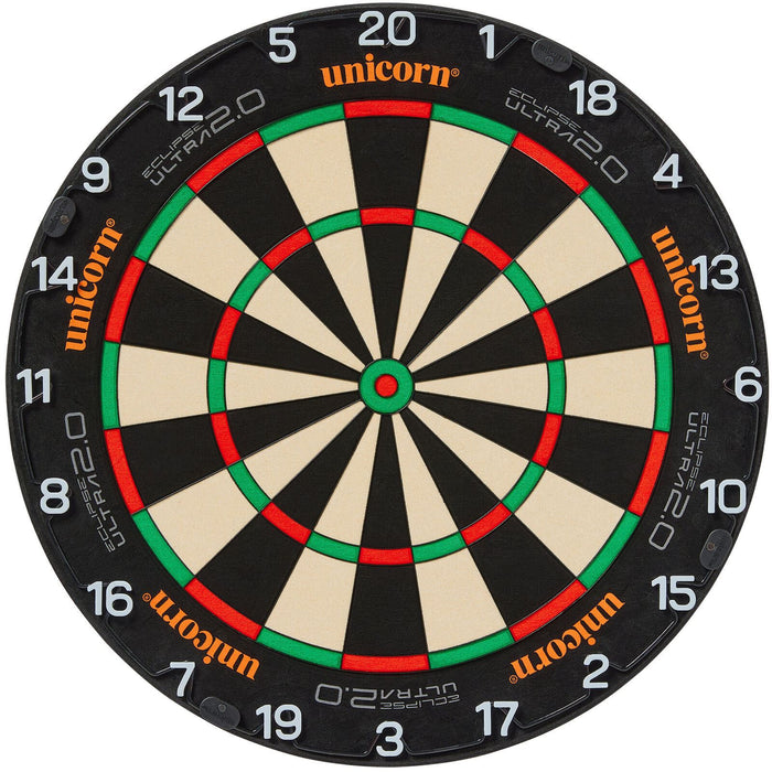 Unicorn Darts Eclipse Ultra 2.0 Bristle Dartboard With UniLock Wall Mount