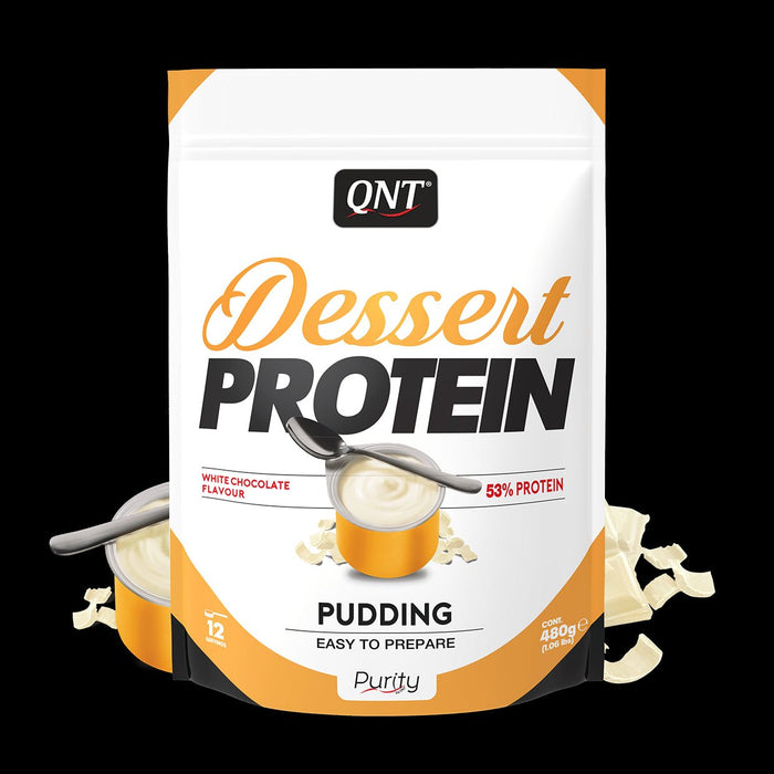 QNT Dessert Protein White Chocolate Low Fat High Protein Pudding Supplement 480gQNT