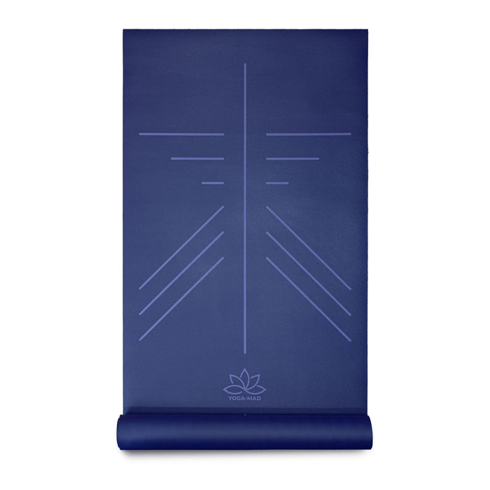 Fitness Mad SureGrip Eco Alignment Yoga Mat 4mm - Blue