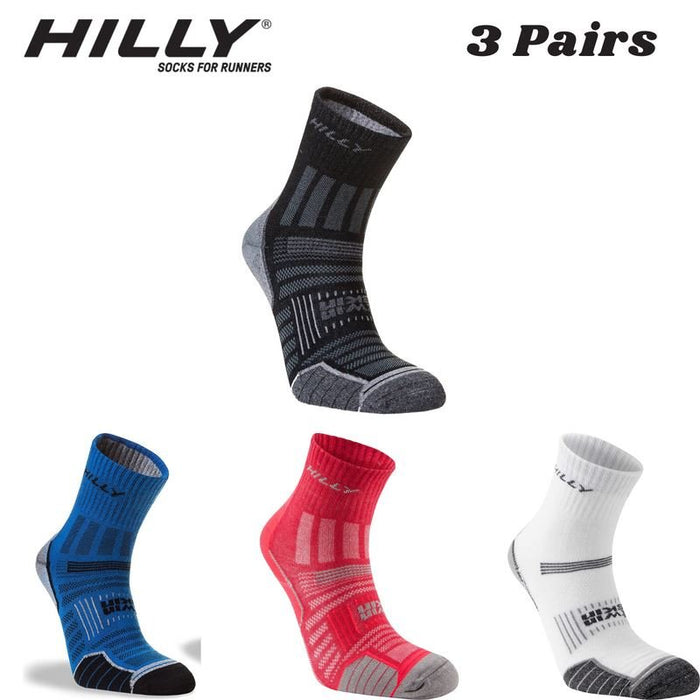 Hilly Unisex Ankle Socks Twin Skin Double Layer Sports Wear - 3 Pairs for 2Hilly