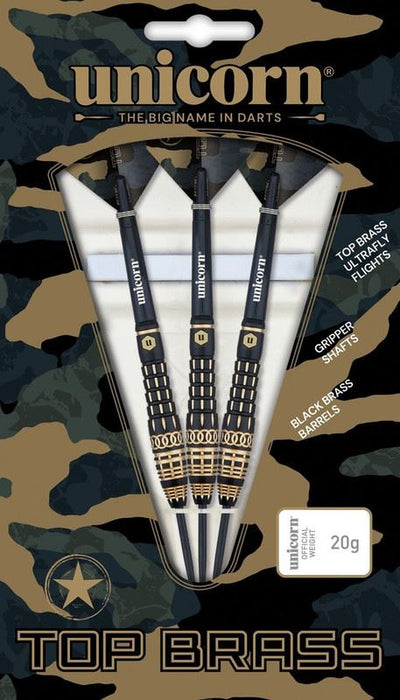 Unicorn Top Brass Style 1 Darts Ultrafly Flights Gripper Shafts Strong Tip