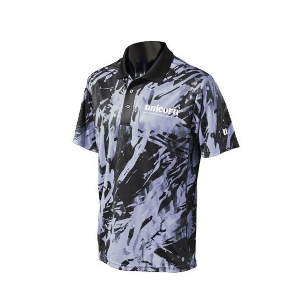 Unicorn Darts Pro Tech Camo Shirt Breathable Soft - Feel Micro Mesh 3 - Tuk Polyester - GreyFITNESS360