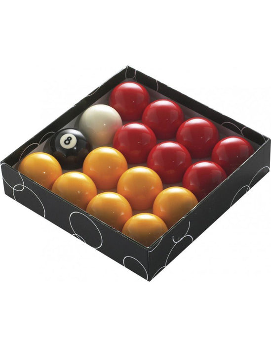 Power Glide Classic Standard Red and Yellow Pool Balls 47.5mm - Boxed