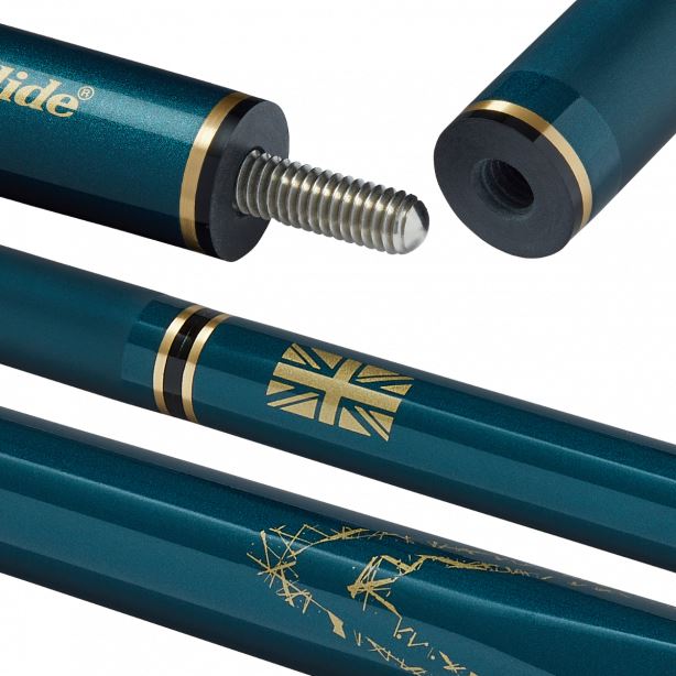 Powerglide  Aramid Graphite Snooker Cue Carbon Composite 2 Piece 57" 10mm Tip - BluePowerGlide