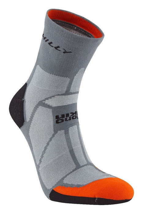 Hilly Marathon Fresh Anklet Unisex Sports Running Socks - Granite / Orange