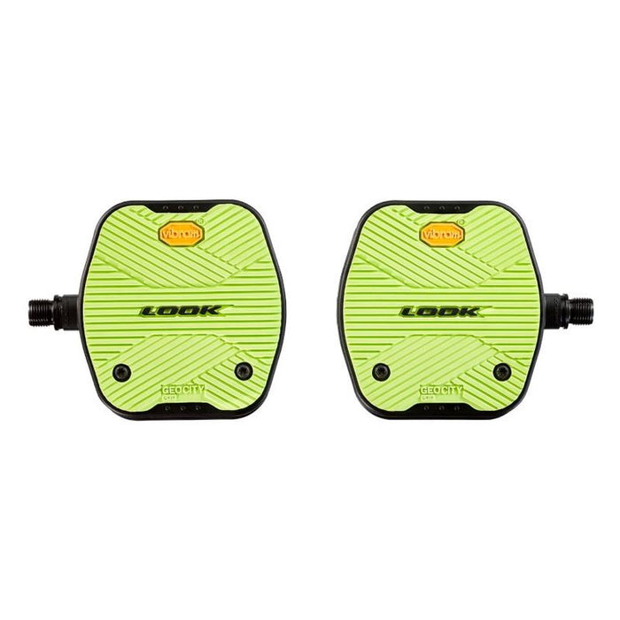 LOOK Geo City Flat Grip Pedals Urban & City Bike Pedals - Lime