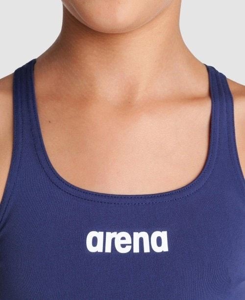 Arena Team Girls Swim Pro Strach Fit One Piece Sun Protection Swimwear - NavyArena