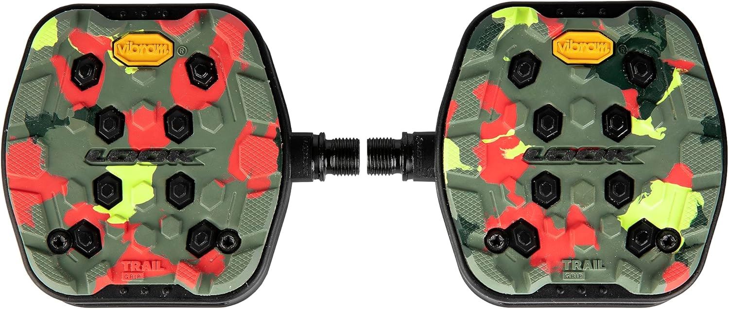 LOOK Trail Grip Pedals - Vibram-Enhanced Pedals for Trail & Urban Riding - Camo