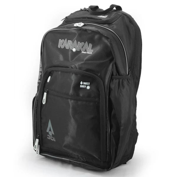 Karakal Pro Tour 30 2.1 Secure Zip Trave Friendly Backpack WhiteFITNESS360