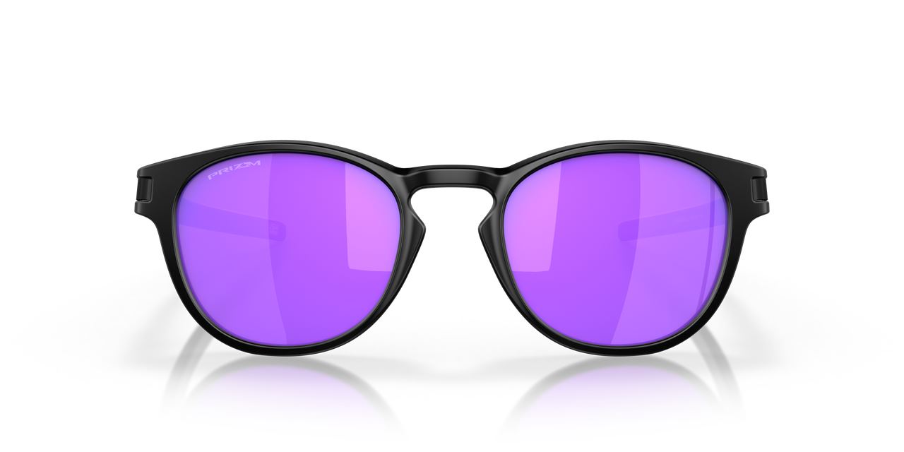 Oakley Latch Square Sunglasses Polarized Violet Lenses Matte Black Frame Driving
