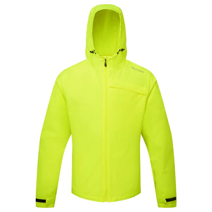 Altura Cycling Jacket Nightvision Nevis Waterproof, Helmet Compatibe Hood - Yellow