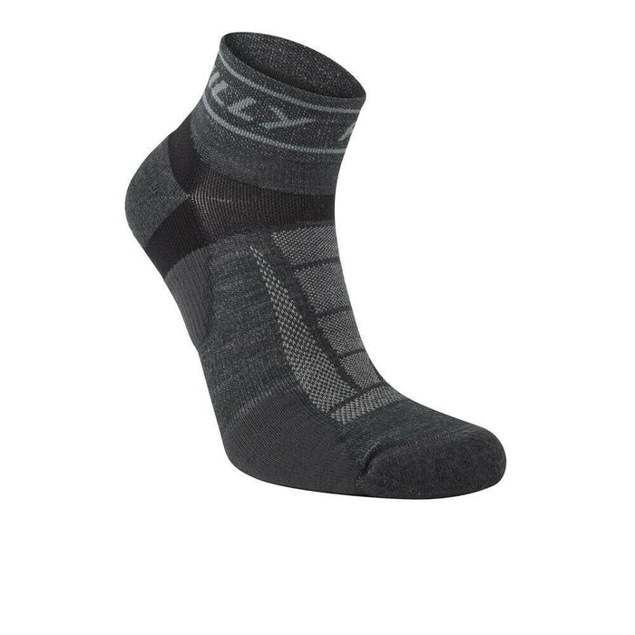 Hilly Trail Quarter Off Road Cushioned Running Socks - Charcoal / Black