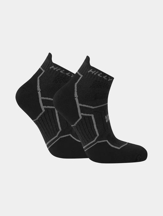 Hilly Ladies Twin Skin Socklet Anti Blister Running Socks - Black/Anthracite