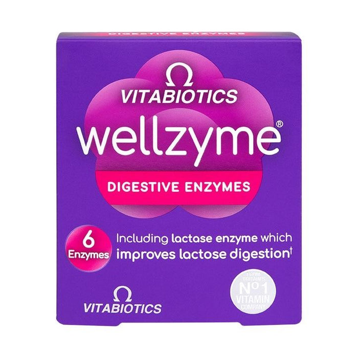 Vitabiotics Wellzyme 6 Enzymes Advanced Formula Lactose Digestion 60 Capsules
