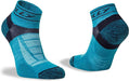 Hilly Trail Quarter Socks Cushioned Sports Running Turquoise/Navy - 3 Pairs for2Hilly