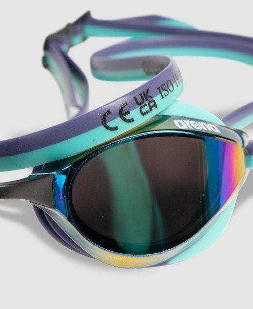 Arena Python Mirror Swimming Goggles UV Protection Lens - Turquoise/Dusk/Water
